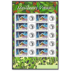 FEUILLE FEUILLE F3533A TIMBRES "MEILLEURS VOEUX" VIGNETTE CERES - Picture 1 of 2