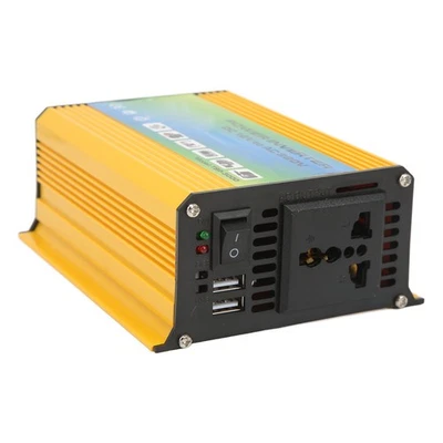 Yellow 300W 12V To 220V ABS With Dual USB Ports Modified Wave - Image 1 of 4