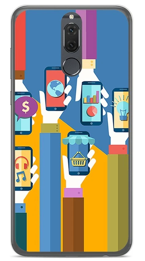 Funda Gel Tpu para Huawei Mate 10 Lite Diseño Apps Dibujos - Imagen 1 de 1