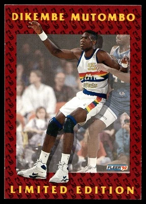 1991-92 Fleer Dikembe Mutombo No3 Dikembe Mutombo ограниченный выпуск Denver Nuggets - Изображение 1 из 2