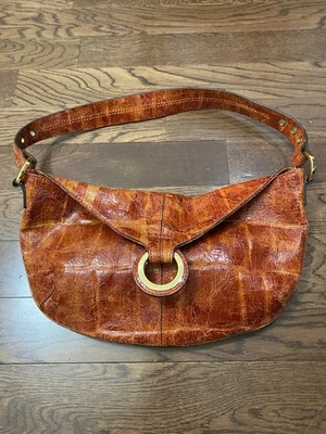 Bolso de Hombro Rojo Y2k, Efecto Cuero Craquetado con Cierre Magnético Foto 1 de 4