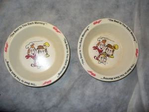 2 Stück Kellogg's Snap Crackle Pop Rice Krispies Müslischale Vintage 1995 - Bild 1 von 2