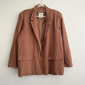 Giacca blazer lino Abercrombie e fitch XL marrone singolo bottone neutro lavoro - Foto 1 di 13