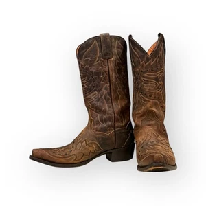 Botas de Vaquero Dan Post Sidewinder Para Hombre DP2233 Cuero Punta Corta Western Talla 9D - Imagen 1 de 12