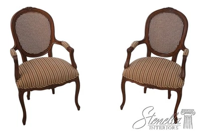L70572: HENREDON Pair Of French Louis XV Cane Back Armchairs - Image 1 of 4