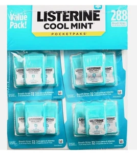Listerine Cool Mint PocketPaks Fresh Breath Strips, 4er Set 3x24er Streifen Pack... - Bild 1 von 6