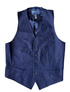 Ralph Lauren Rugby Weste RAR Vintage Herren Nadelstreifen Navy - Bild 1 von 10