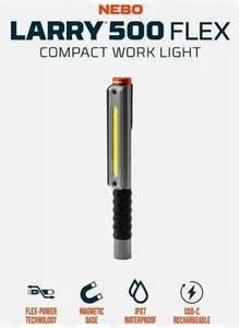 Nebo Lil Larry 500 Flex Lumen COB LED Magnetic USB-C Rechargeable Torch Light UK - Picture 1 of 24