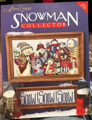 VTG  ALMA LYNNE SNOWMAN COLLECTOR CROSS STITCH PATTERN LEAFLET -excellent. cond. - Image 1 of 4