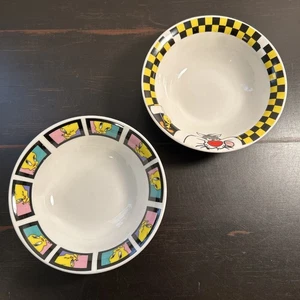 De Colección Lote de 2 Gibson Looney Tunes Sopa Cuenco Silvestre Piolín Novedad Retro - Imagen 1 de 7