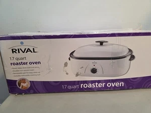 Rival 17 Quart White Roaster Oven with Lid & Rack RO171 -- - Picture 1 of 6