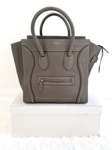 *SALE* CELINE 30cm MINI Luggage Bag In Greige Drummed Calf Leather - Picture 1 of 10