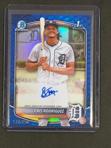 Cris Rodriguez - 2025 Bowman Chrome 1st Blue Reptillian Ref SP #134/150 Auto RC - Bild 1 von 1