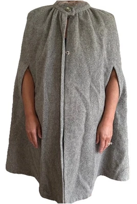 De Colección Lana Ópera Capa Poncho Abrigo Capa Manta O/S Cálido Piel Borde Bolsillos Hippie Foto 1 de 4