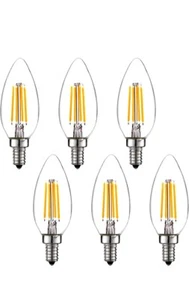 Bkrtura 6-Pack Candelabra Bulb, 45W Equivalent, C35 E14LED Light Bulbs, Dimmable - Picture 1 of 7