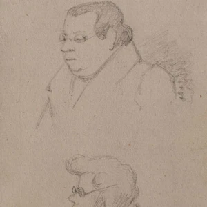 Moritz Veith retrato masculino estudio Biedermeier firmado lápiz dibujo siglo XIX - Imagen 1 de 3