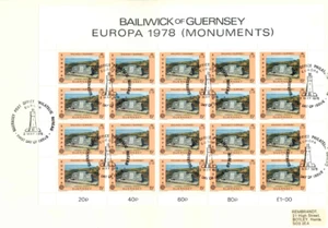 Guernsey stamps Europa Monuments CEPT 1978 MSheet of 20 x 5p First Day Cover FDC - Picture 1 of 1