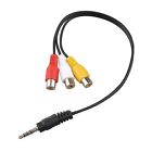 3.5mm Male Plug to 3 Triple RCA Female Jack Adapter Audio Splitter Cable, Ste...