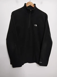 The North Face 1/4 Zip Fleece Mens M Medium Black TKA 100 Jumper Sweater Worn - Picture 1 of 14