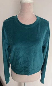 Forever 21 Velvet Look Turquoise Jumper Size M - Picture 1 of 3