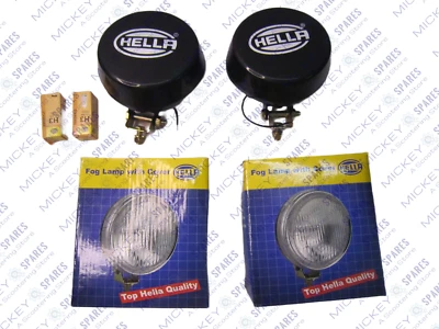 Pair Hella Round Fog Lamp Orange Glass + Cover With H3 12V 55 Bulb - Universal - Image 1 of 4