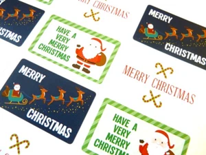 Frohe Weihnachten Aufkleber Etiketten für Karten Umschläge & festliches Basteln X50305 - Bild 1 von 2
