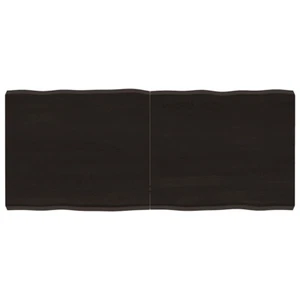 Dessus de table marron foncé 140x60x (2-6) cm bois massif traité bord vivant - Photo 1/9