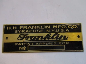 Franklin USA Schild Typenschild S24 - Picture 1 of 1