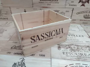 Wooden Wine Box Crate ~ Sassicaia ~ Italian, Genuine, Storage. - Picture 1 of 4