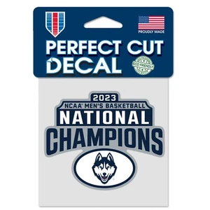 UCONN HUSKIES 2023 MEN'S BASKETBALL NATIONAL CHAMPIONS PERFECT CUT DECAL 4" - Picture 1 of 1