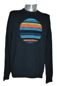 Paul Smith PS Mens Black Striped Circle Crew Neck Pullover “M” Brand New - Picture 1 of 6