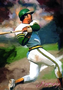 Reggie Jackson 2018 Authentic Artist Signed Limited Edition Print Card 44 of 50 - Picture 1 of 4