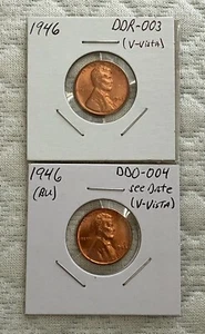 1946 P Lincoln Wheat BU DDO-004 Doubled Die Obverse, DDR-003 Doubled Die Reverse - Picture 1 of 6