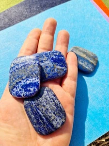 Lapis Lazuli Palmstone Healing 45mm: third eye chakra, throat chakra,... - Picture 1 of 2