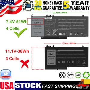 Replace G5M10 Battery for Dell Latitude E5250 E5450 E5550 15.6''8V5GX R9XM9 51Wh - Picture 1 of 11