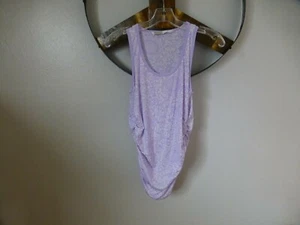 Athleta Ruched Sides Tank Top Floral Print Light Purple Stretch Size Small - Picture 1 of 4