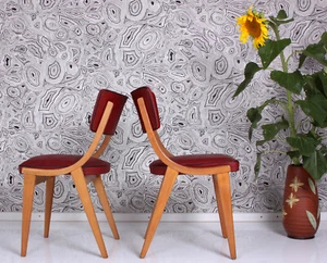 2 x rockabilly Küchen STUHL Buche Vinyl STaBiLO chairs solid beech vinyl 2 sedie - Bild 1 von 12