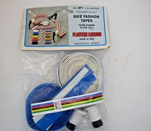CINTA DE MODA PLASTICHE CASSANO PARA MANILLAR - BLANCO + AZUL - NOS - NUEVO EN PAQUETE - Imagen 1 de 7