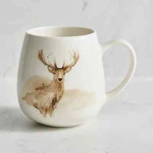 Neu Modern Runder Becher Hirschdruck Mikrowelle & Geschirrspüler Sicher Tee Kaffeetasse - Bild 1 von 2