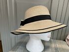 Black And Natural Straw Summer Hat Sun Hat 
