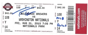 Trea Turner Autographed MLB Debut Ticket Nationals Phillies 8/21/15 w / insc ! - Picture 1 of 2