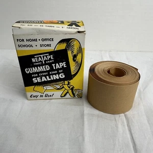 Vintage NeaTape Gummed Tape for Sealing Finest Kraft Made in USA - Picture 1 of 8