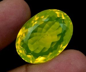 Natural NEON Yellow Opal 26.35 Ct Opal Untreated Certified Loose 20 MM Gemstone - Picture 1 of 5
