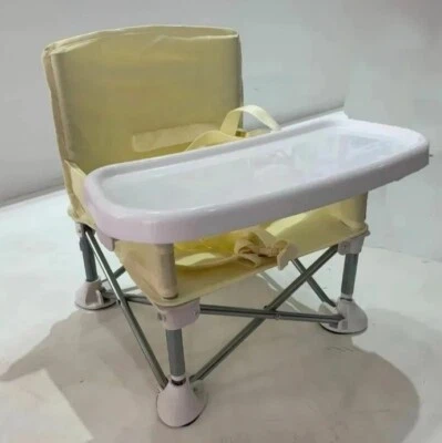 Silla de comedor portátil plegable para bebé placa arnés de seguridad silla de playa para niños camping Foto 1 de 4