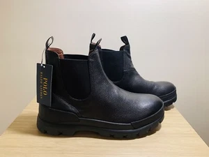 Polo Ralph Lauren Oslo leather chelsea boots black NWOB size 10 - Picture 1 of 5