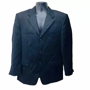 ALBERT NIPON Sz 38 Black Wool Blend 3-Button Blazer Jacket Sports Coat • VGUC‼ - Picture 1 of 13