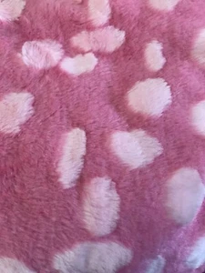 2.5 Yards Pink Polka Dot Fur Minky Fabric 1/3 Yard Coordinating Pink Fur 2.5 Lot - Picture 1 of 4