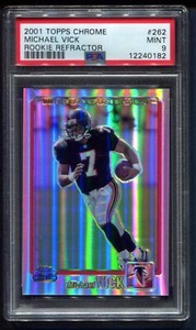 2001 Topps Chrome Michael Vick Refractor RC 890/999 PSA 9 MINT