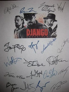 Django unkettet signiertes Filmdrehbuch X19 Jamie Foxx Quentin Tarantino Walzer RPNT - Bild 1 von 1