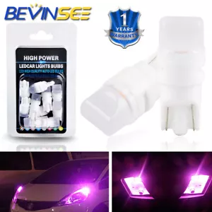 10x Pink LED Bulbs T10 194 168 W5W Turn Signal Parking Light Interior Dome Trunk - Picture 1 of 11